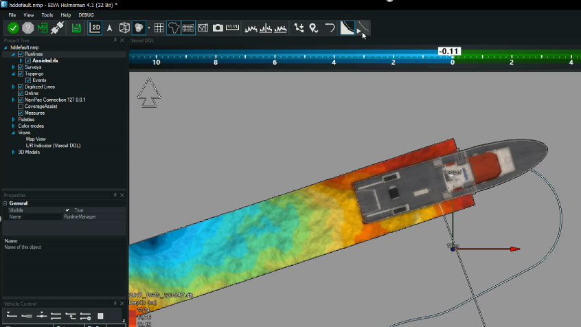Coverage assist tool runline and turning point